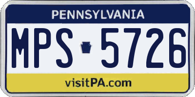 PA license plate MPS5726
