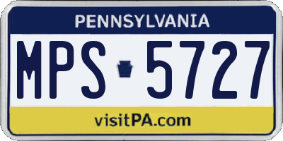 PA license plate MPS5727