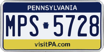 PA license plate MPS5728