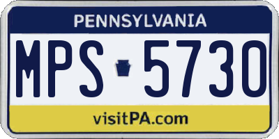 PA license plate MPS5730
