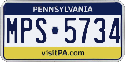 PA license plate MPS5734