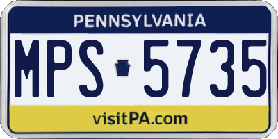 PA license plate MPS5735