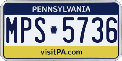 PA license plate MPS5736