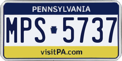 PA license plate MPS5737