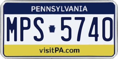PA license plate MPS5740
