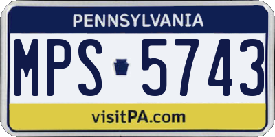 PA license plate MPS5743