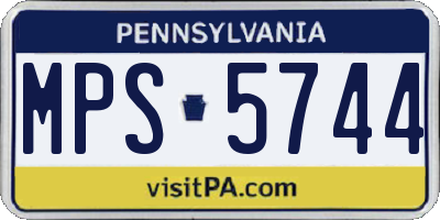 PA license plate MPS5744