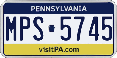 PA license plate MPS5745