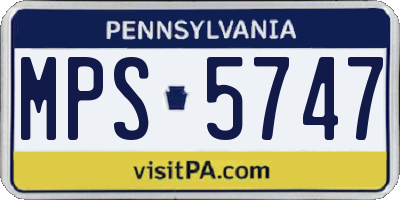 PA license plate MPS5747