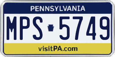 PA license plate MPS5749