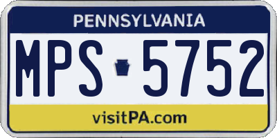 PA license plate MPS5752