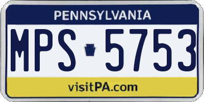 PA license plate MPS5753