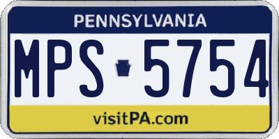 PA license plate MPS5754