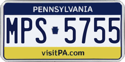 PA license plate MPS5755