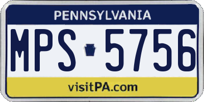 PA license plate MPS5756