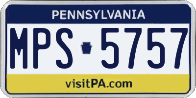 PA license plate MPS5757