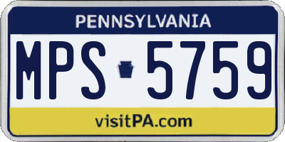 PA license plate MPS5759