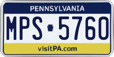 PA license plate MPS5760