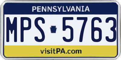 PA license plate MPS5763