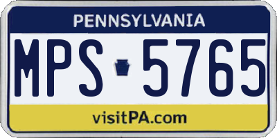 PA license plate MPS5765