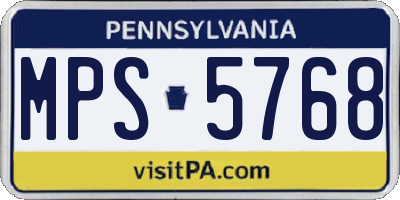 PA license plate MPS5768