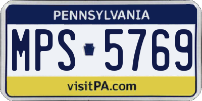 PA license plate MPS5769