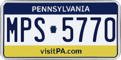 PA license plate MPS5770