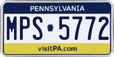 PA license plate MPS5772