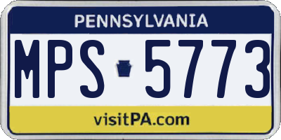 PA license plate MPS5773