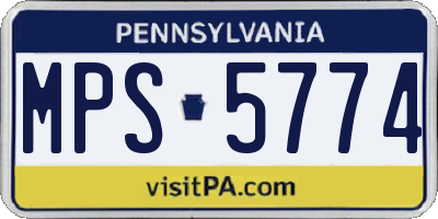 PA license plate MPS5774