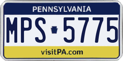 PA license plate MPS5775