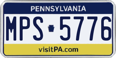 PA license plate MPS5776