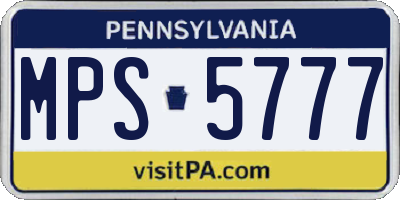 PA license plate MPS5777