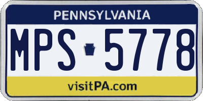 PA license plate MPS5778