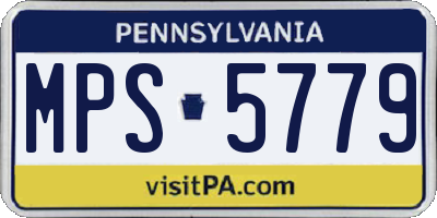 PA license plate MPS5779