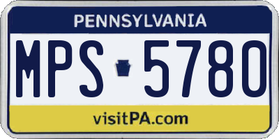 PA license plate MPS5780