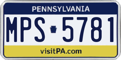 PA license plate MPS5781