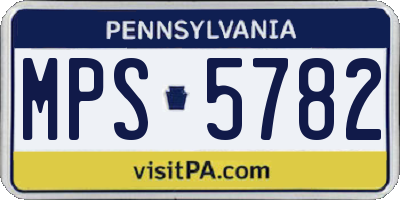PA license plate MPS5782