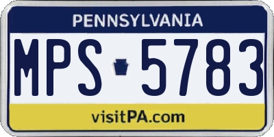 PA license plate MPS5783