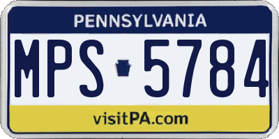 PA license plate MPS5784