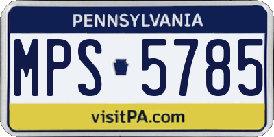 PA license plate MPS5785