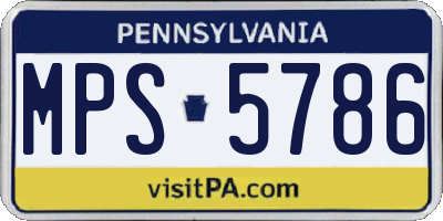PA license plate MPS5786