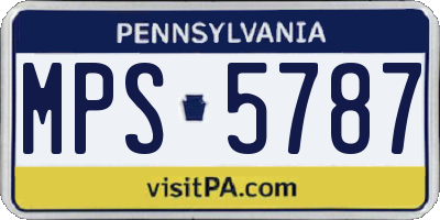 PA license plate MPS5787