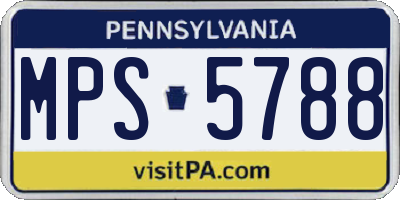 PA license plate MPS5788