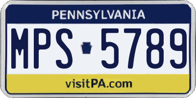 PA license plate MPS5789