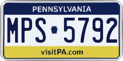 PA license plate MPS5792
