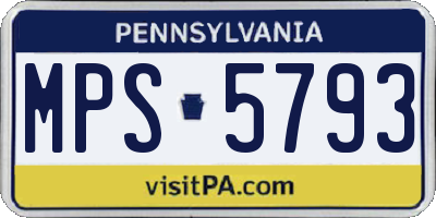PA license plate MPS5793