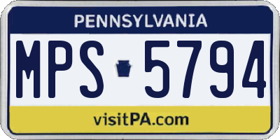 PA license plate MPS5794