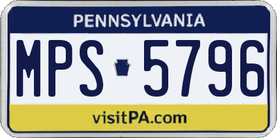 PA license plate MPS5796