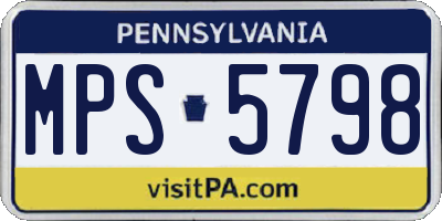 PA license plate MPS5798